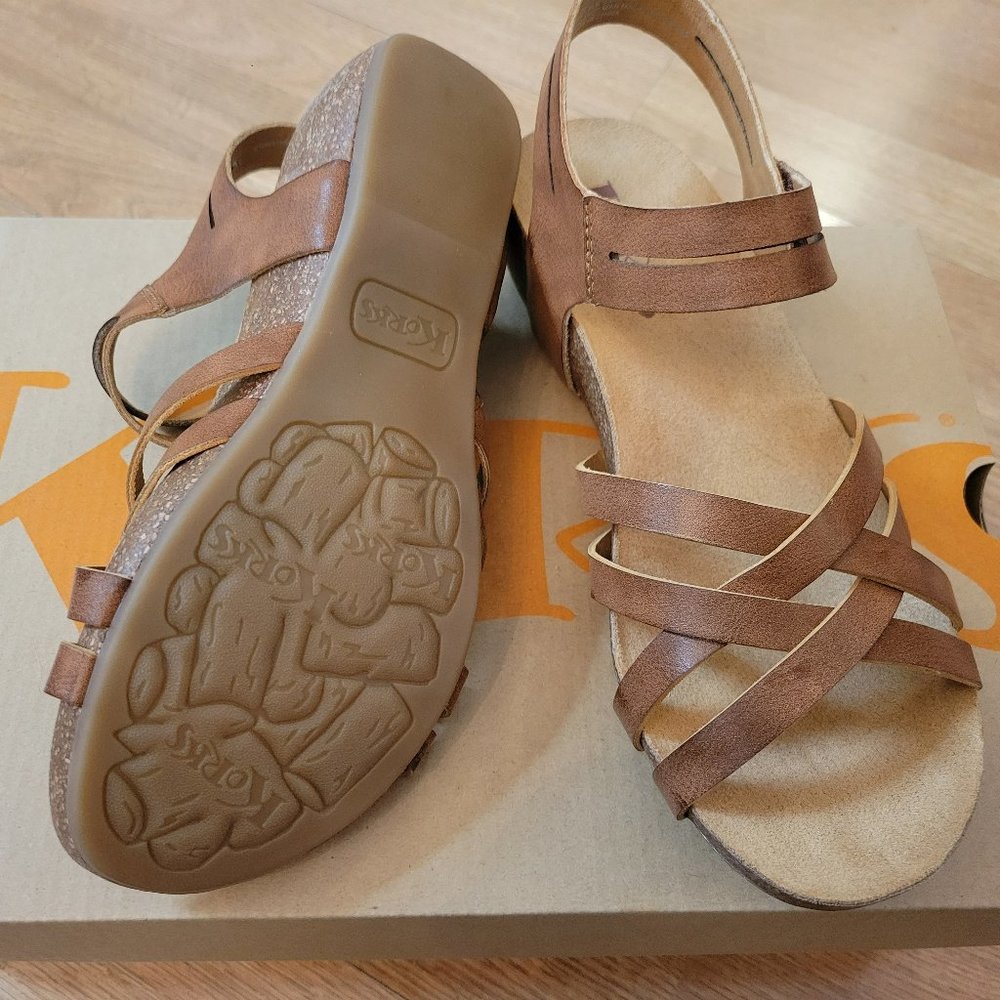 Korks Dark Tan Primrose Melinda Sandals - Picture 3 of 4